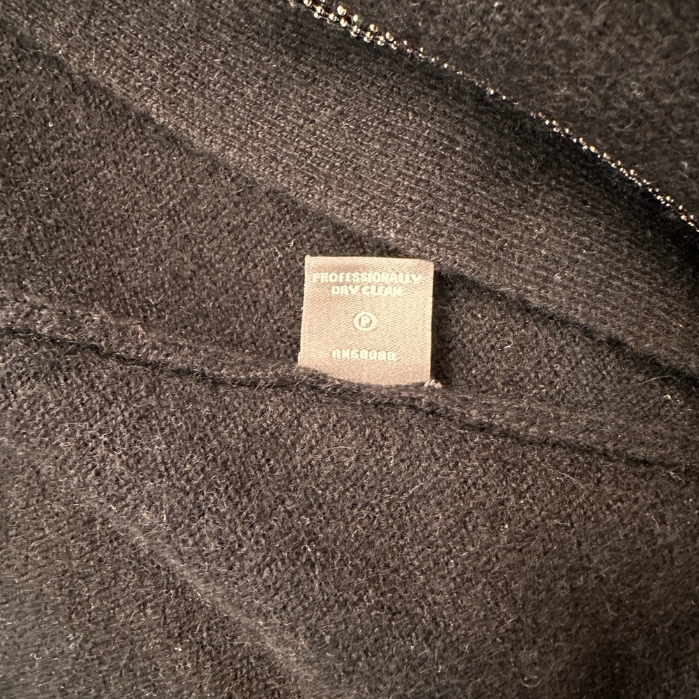 Neiman Marcus Black Open-Front Women’s Cardigan 100% Cashmere - Picture 8 of 8